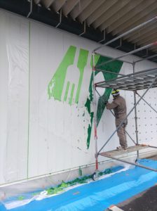 トーホー北関東那須支店　改修工事　リニューアル　壁面ｻｲﾝ　撤去　ビルボテック